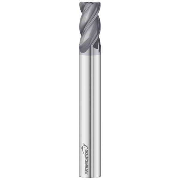 Fullerton Tool 4-Flute - 38 Degree Helix - 3000 Intimidator HP End Mills, FC18, RH Spiral, Corner Radius, Stub, 93912 - main